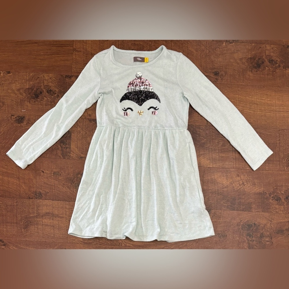 Rumi+Ryder girls sequin penguin dress Sz medium 8/10